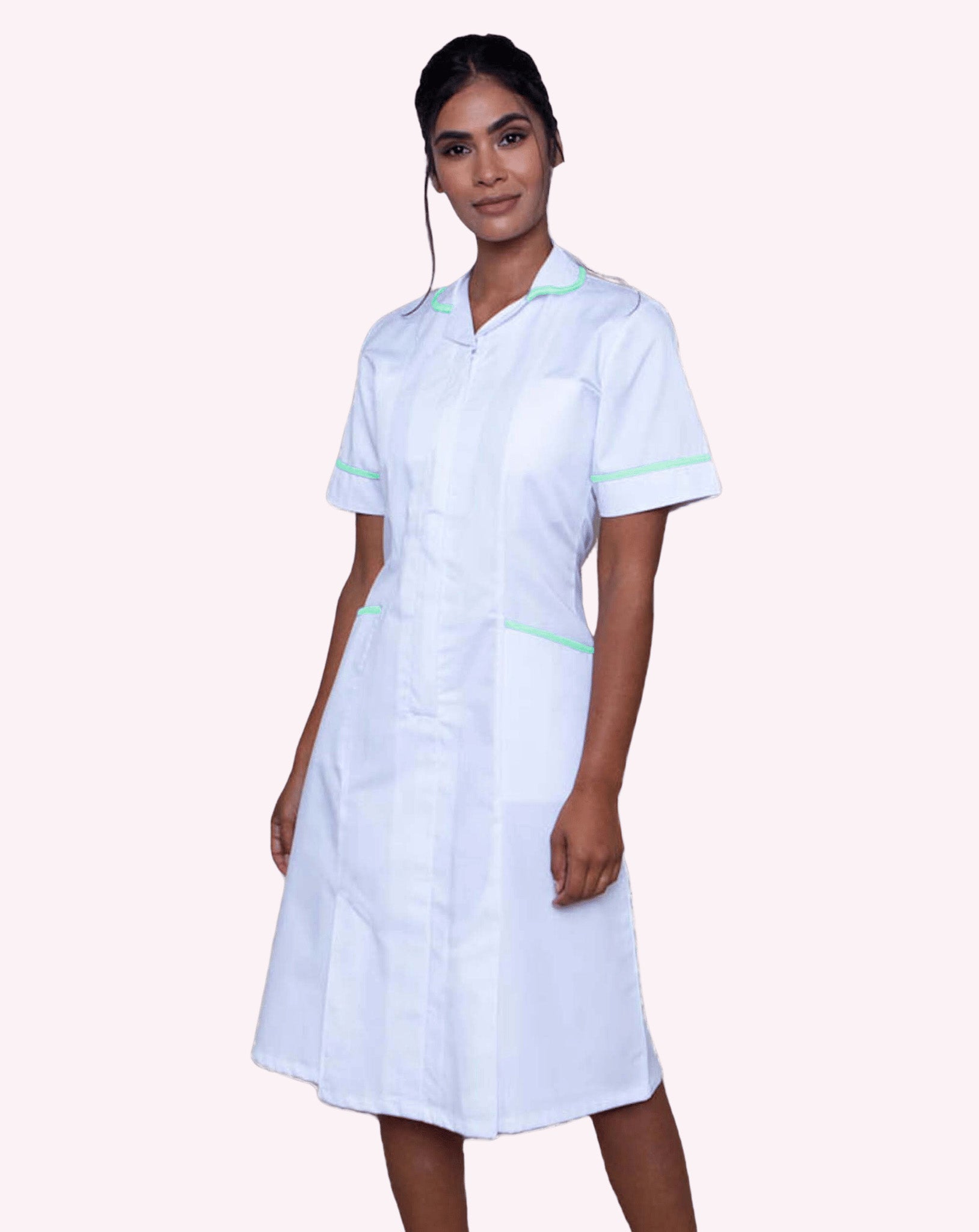 Hartford Classic Healthcare Dress - White / Eau de Nil