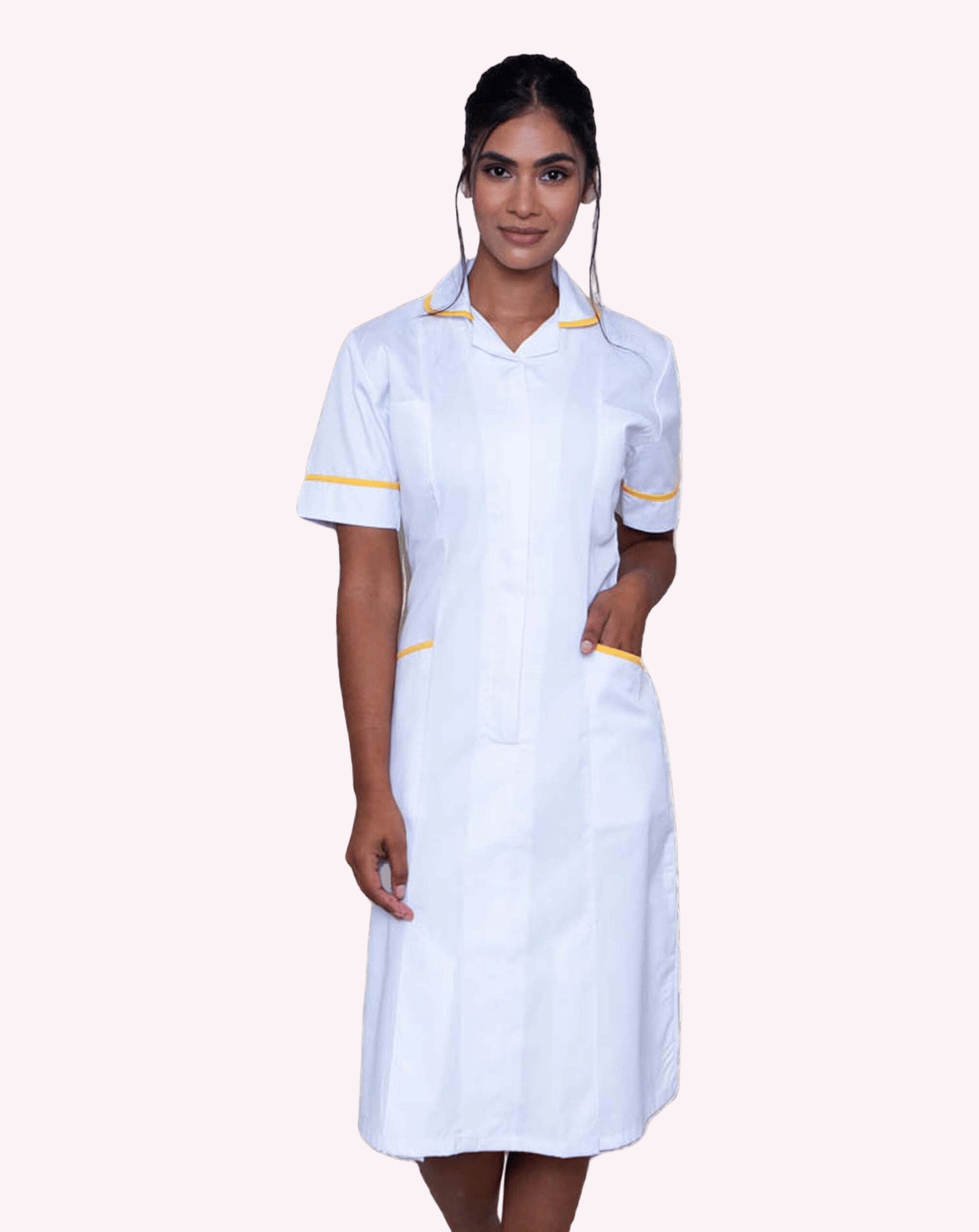 Hartford Classic Healthcare Dress - White / Yellow