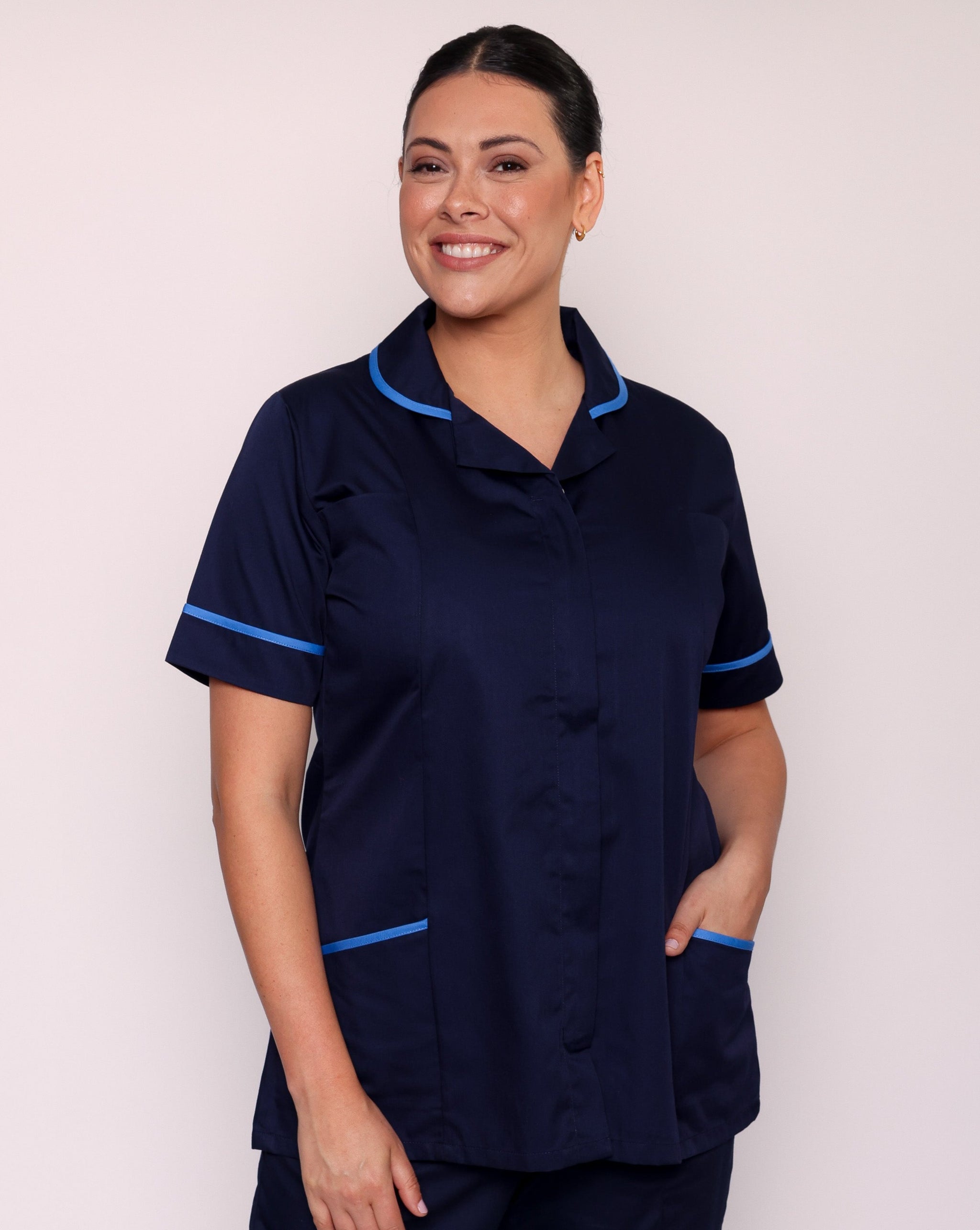 Alcott White with Trim Healthcare Tunic | Uniforms4Healthcare