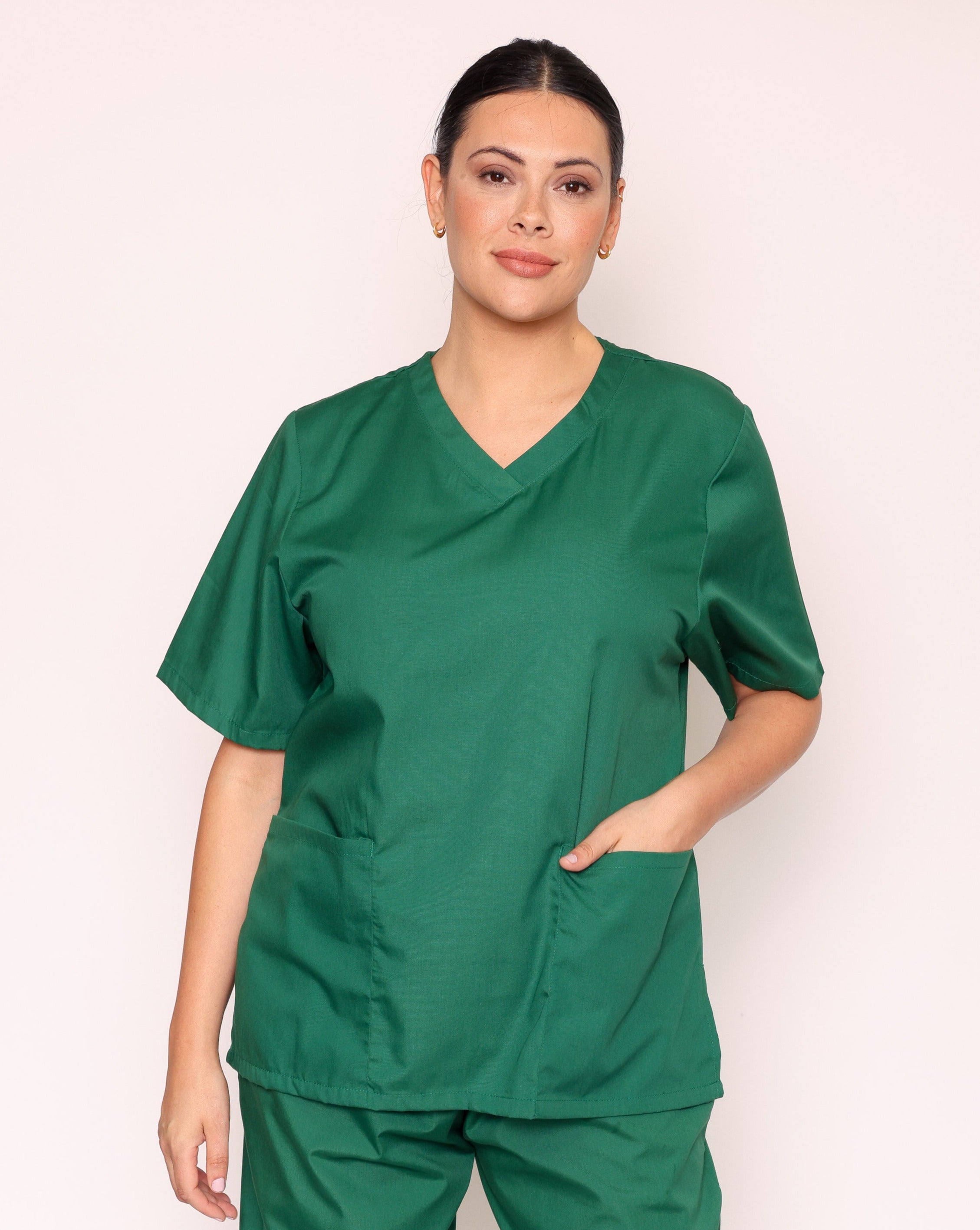 Women's Lightweight Scrub Tunic - Bottle Green