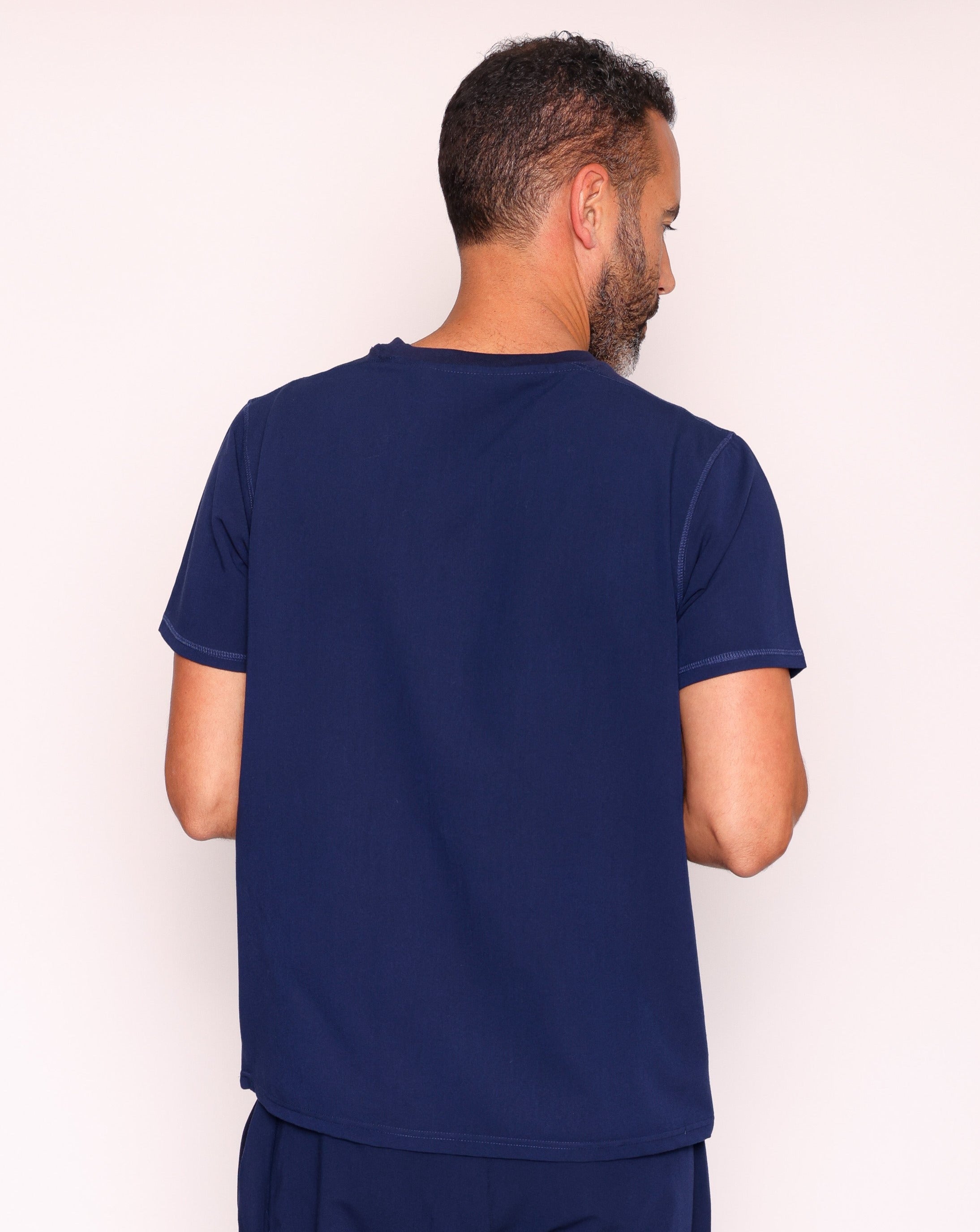 Miles One Pocket Scrub Top - Navy