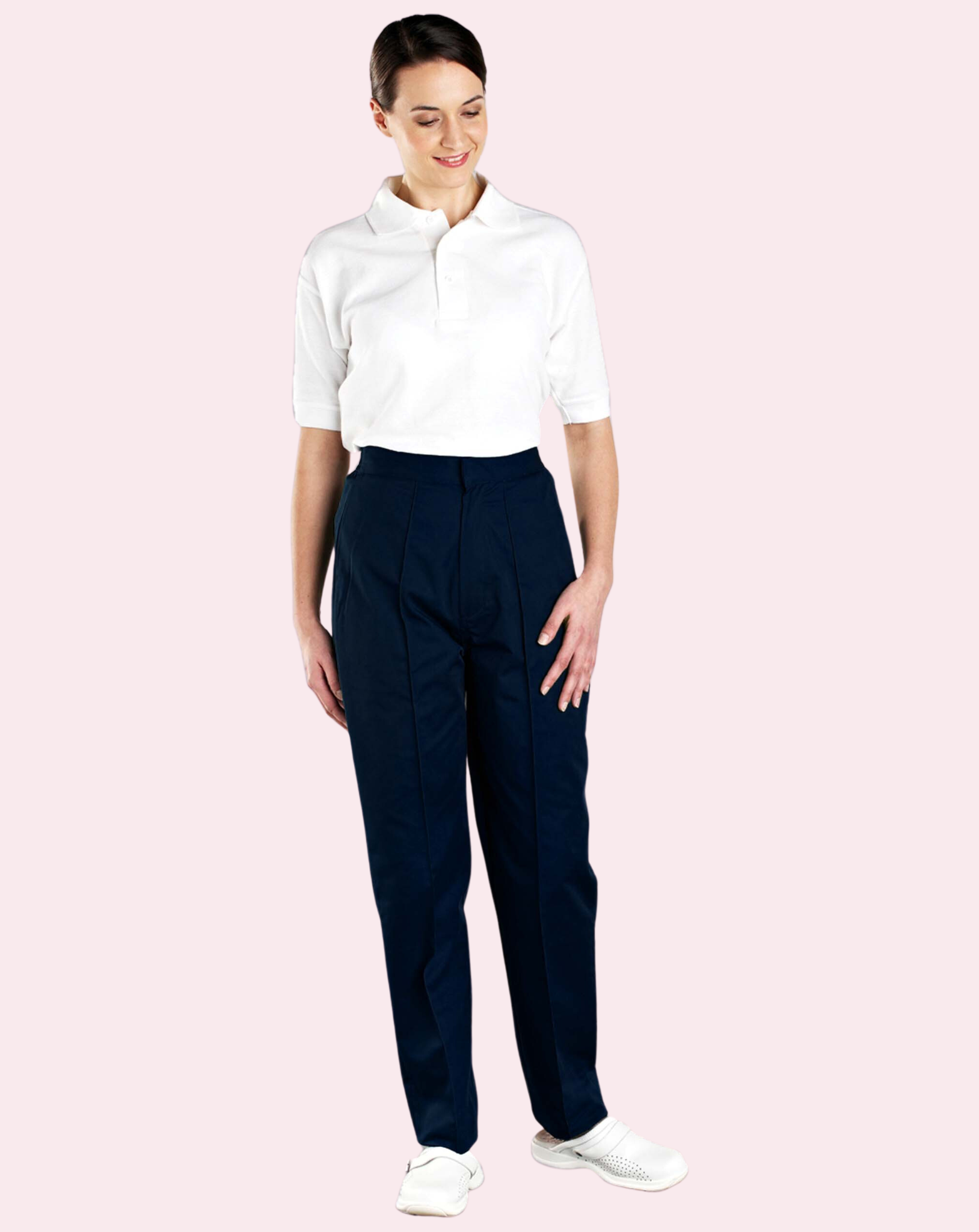 Women's Back Elasticated Trousers - Navy