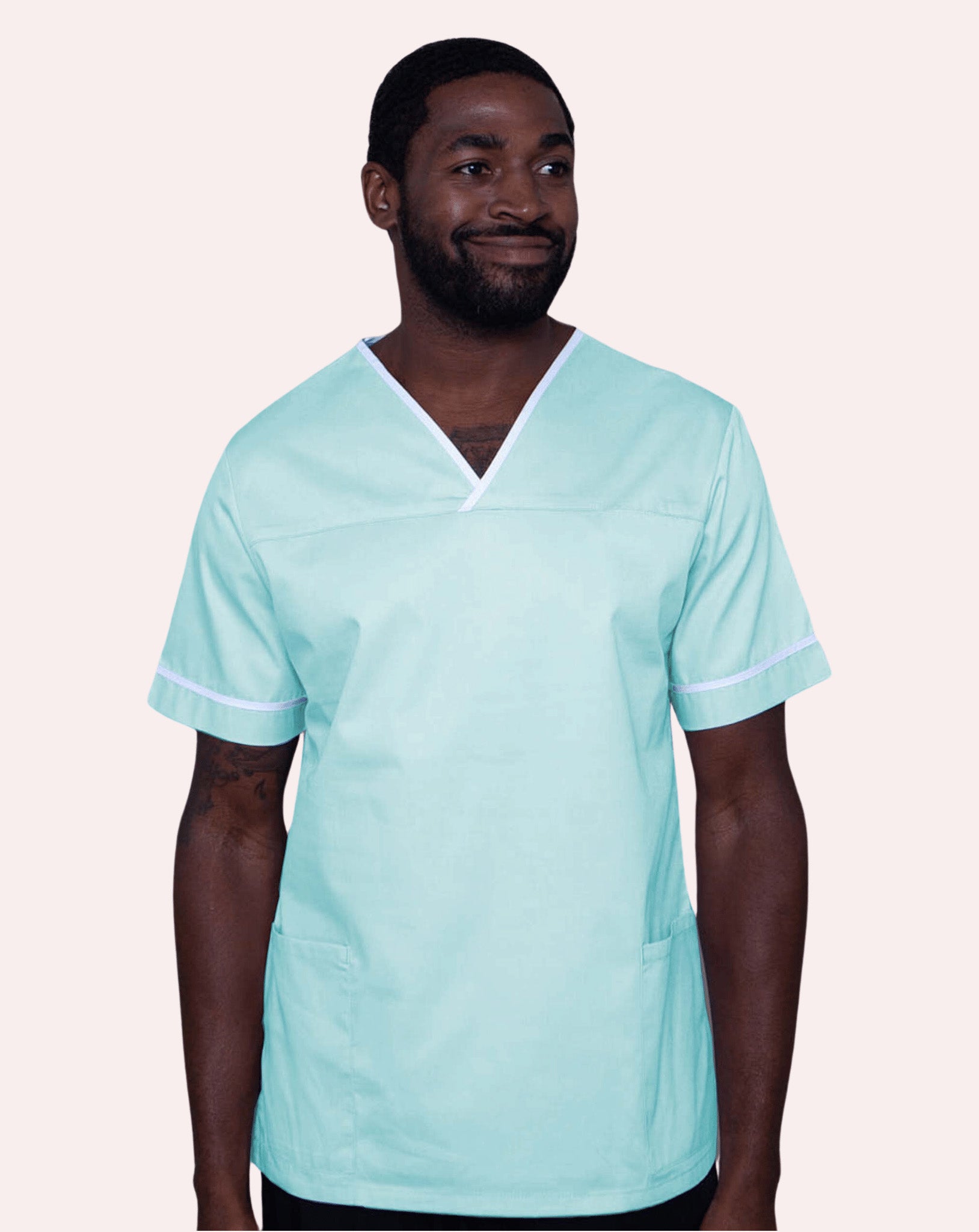 Cori Unisex Contrast Trim Scrub Tunic