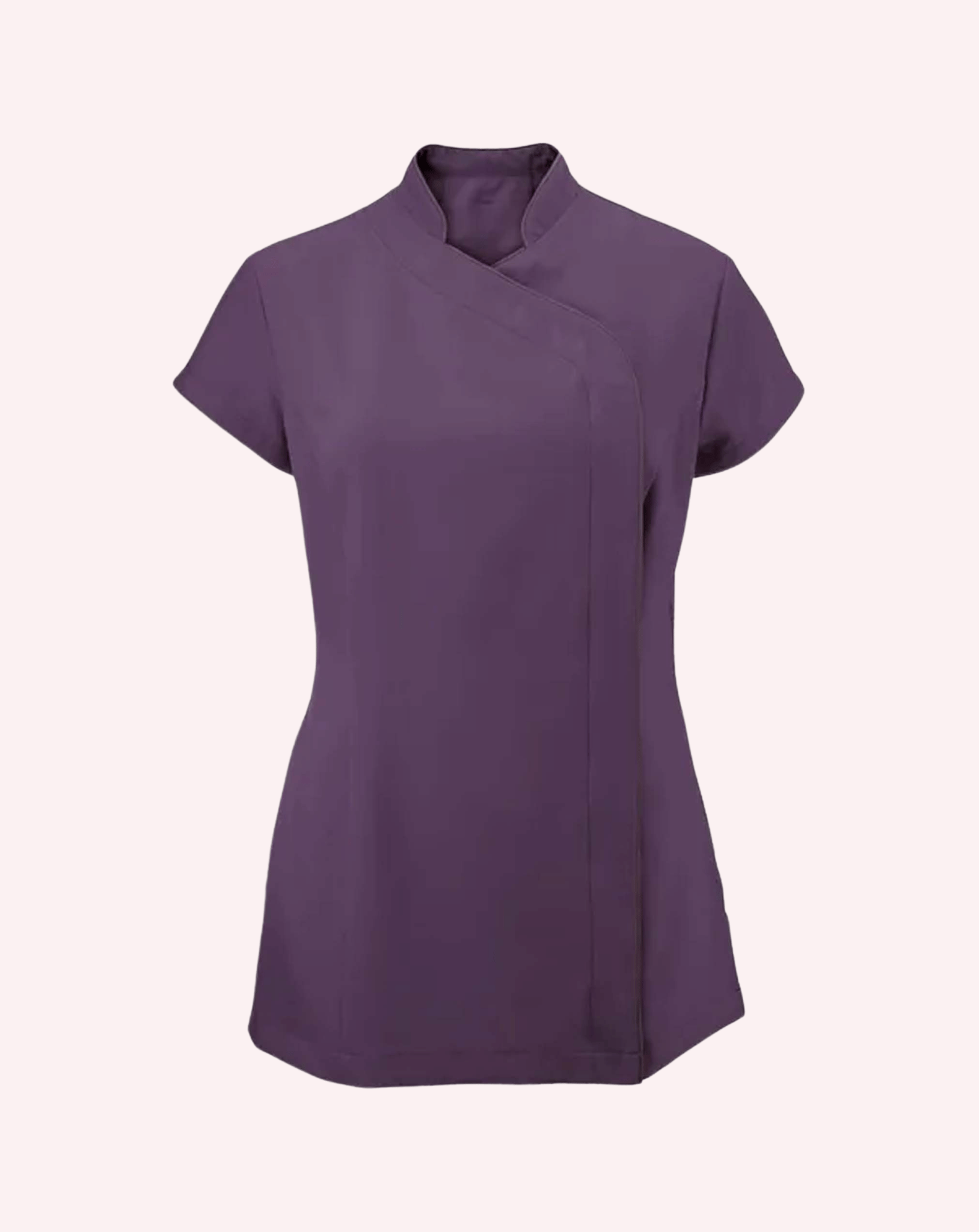 Event Mandarin Collar Asymmetric Tunic - Amethyst Purple