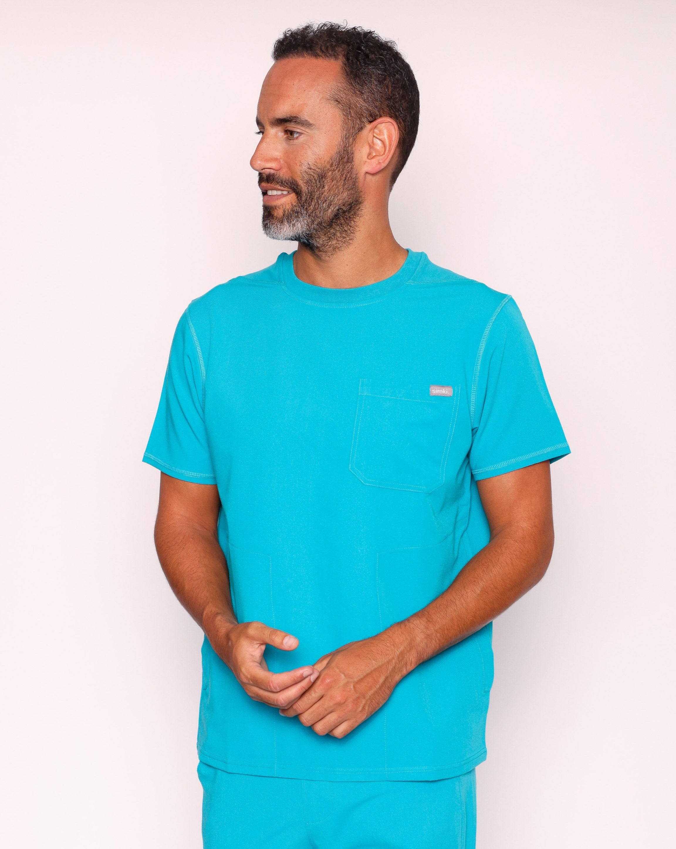 Miles One Pocket Scrub Top - Teal