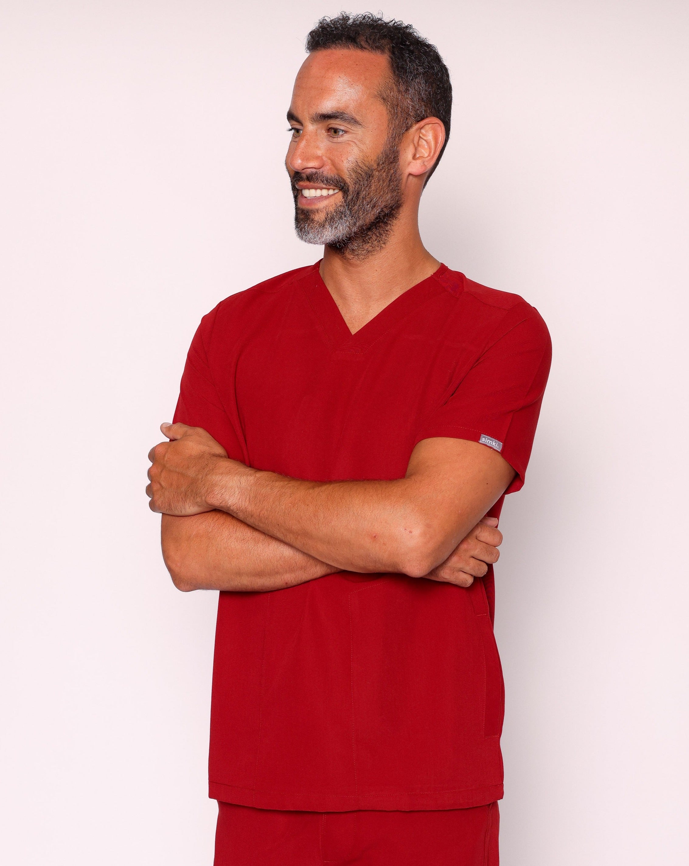 Oscar Scrub Top - Burgundy