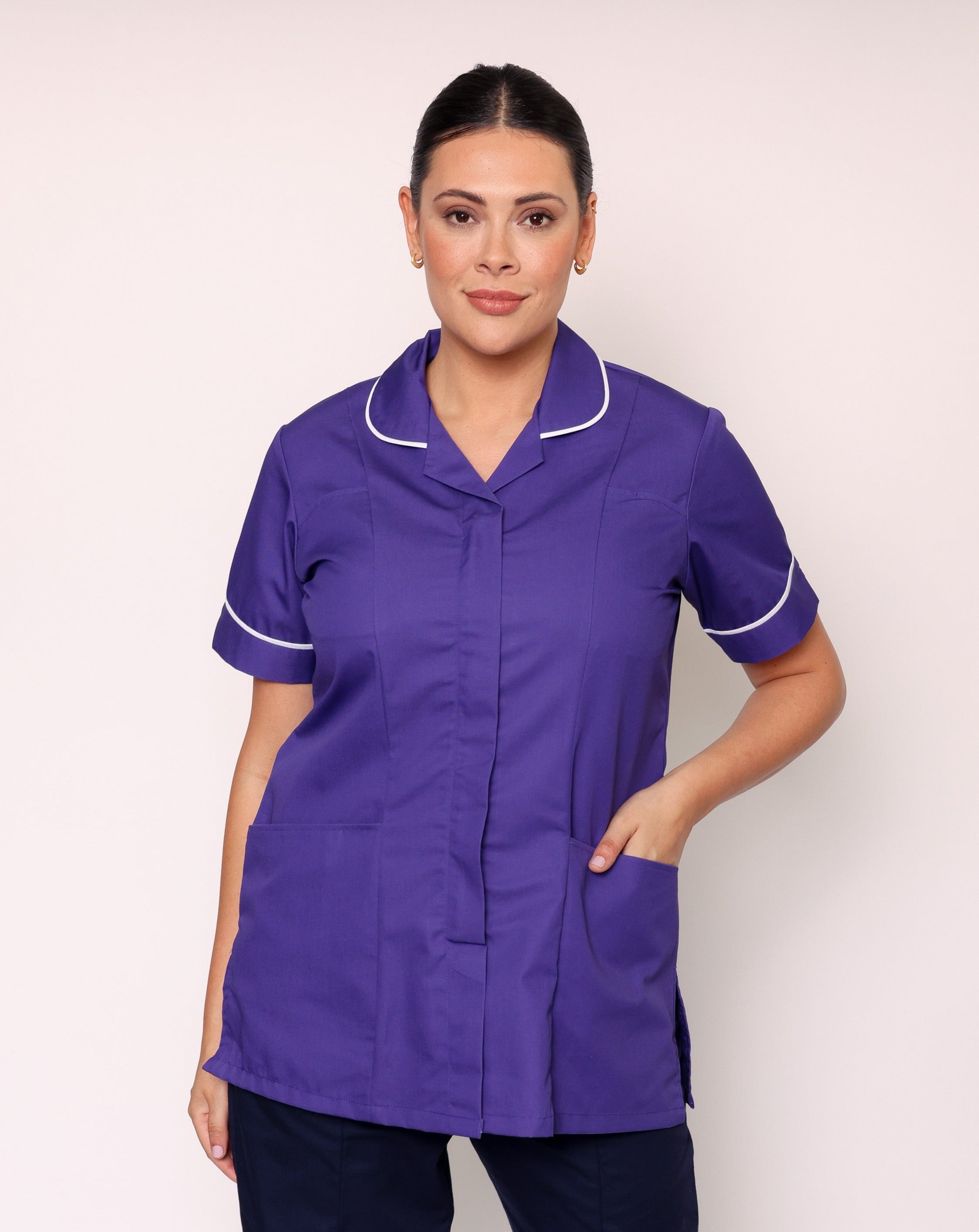 Memory Women's Classic Healthcare Tunic - Purple / White