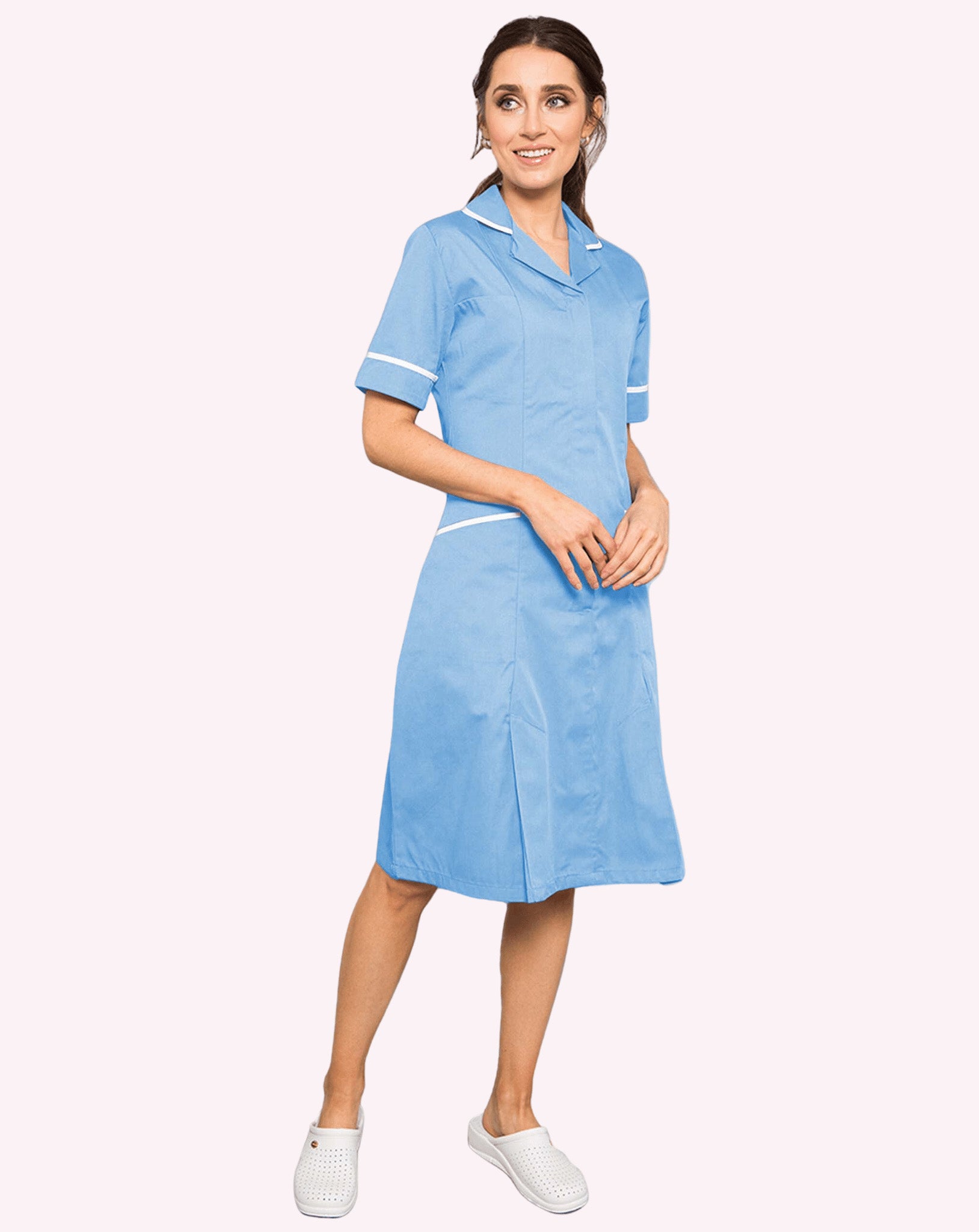 Hartford Classic Healthcare Dress - Sky Blue / White